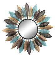 Multicolored Leaves Circular shape Wall Mirror