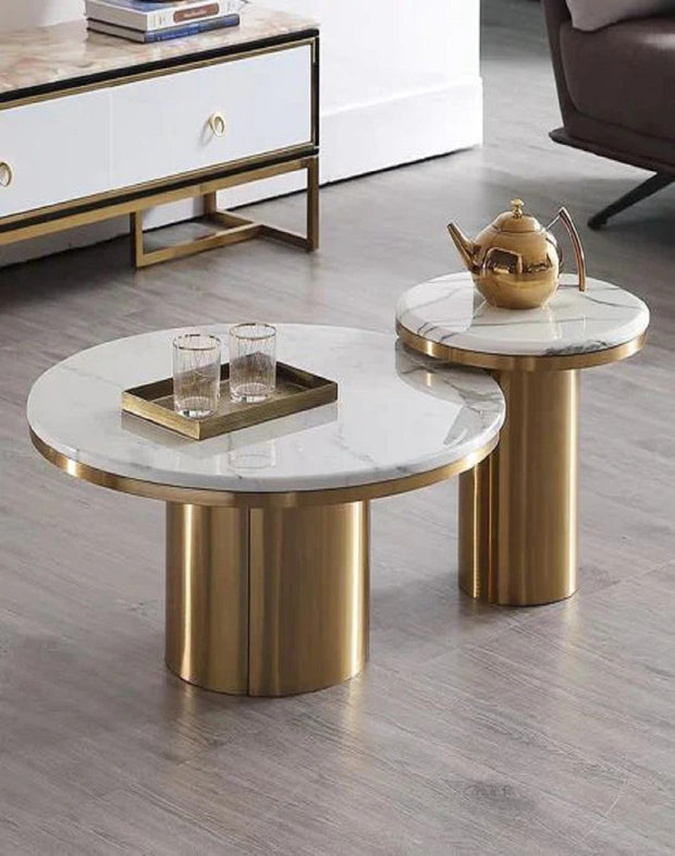 CLASSIC GOLDEN FINISH CENTER TABLES COMBO