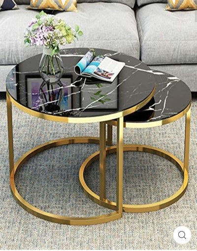 CLASSIC NESTING SIDE CENTER TABLE WITH MARBLE TOP