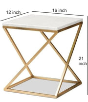 GOLDEN RIGID MARBLE TOP SIDE TABLE
