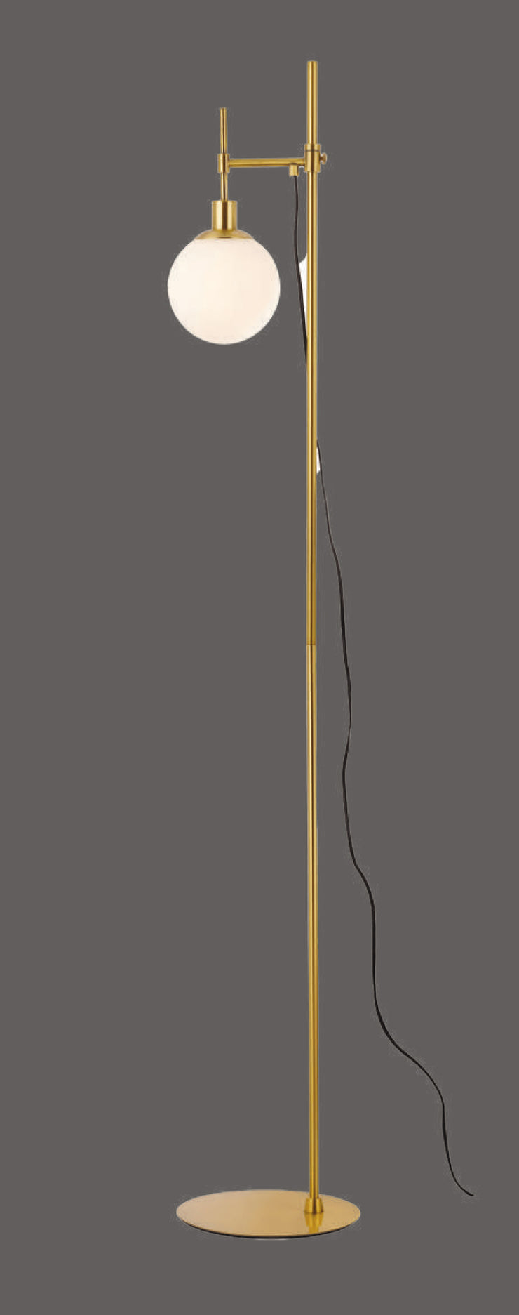 GOLDEN FINISH CONTEMPORARY FLOOR LAMP WITH A METAL STAND