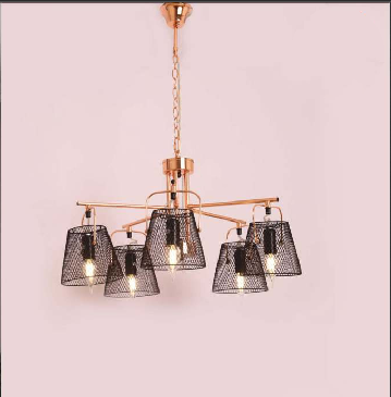 THE KING'S GHAMBHIT COPPER TOUCH & MATTE BLACK CHANDELIER