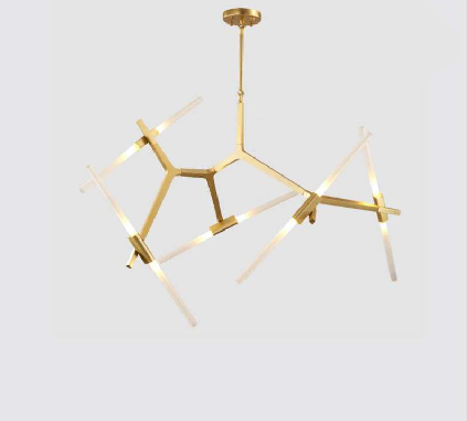 IVORY TEAK WITH SPLASH OF GOLD CHANDELIER