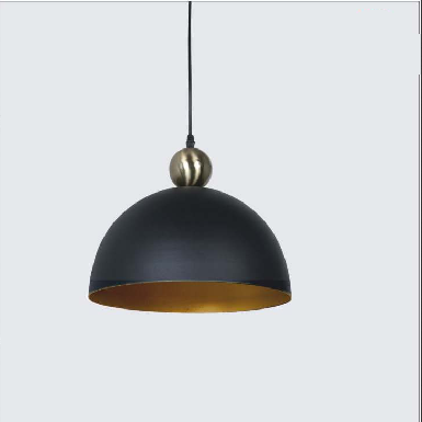 STATUESQUE BLACK AND GOLDEN PENDENT HANGING LIGHT