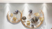 ARTISTICALLY DESIGNED GREY AND BEIGE FLORA METAL WALL DÉCOR