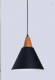 FOXY BLACK AND WOODEN PENDENT HANGING LIGHTS