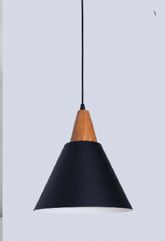 FOXY BLACK AND WOODEN PENDENT HANGING LIGHTS