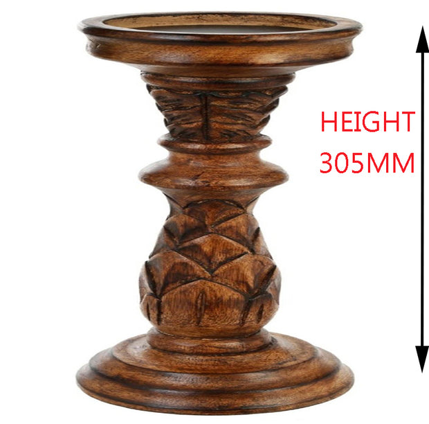 BROWN EXEMPLARY MANGO WOOD CANDLE HOLDER