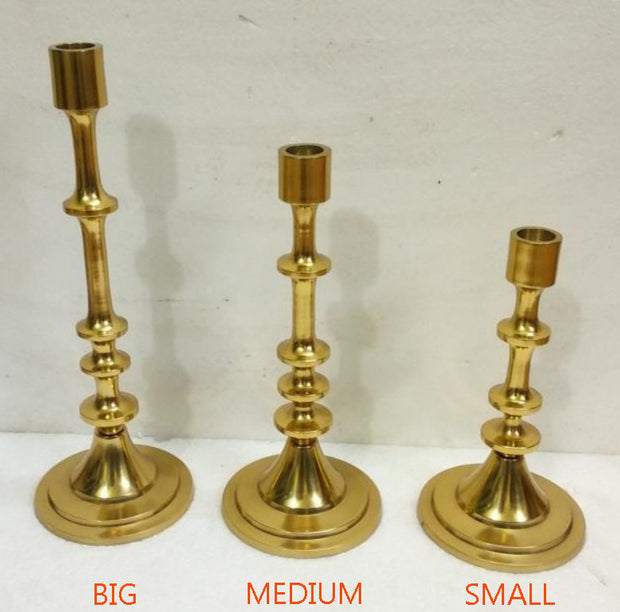 GOLDEN TRIPLE TRADITIONAL CANDLE HOLDER