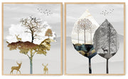 FORESTA THEME NATAL WALL ART FRAMES WITH GLASS-SET OF 2