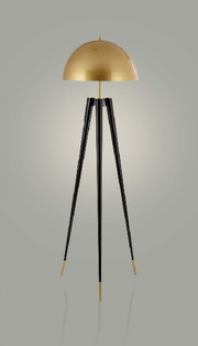 TRIPATITE FLOOR LAMP WITH AN ALLURING GOLDEN SHADE