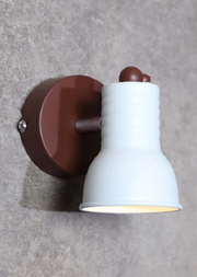 VANILLA WHITE AND BROWN METAL WALL LAMP