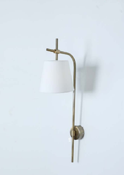 GENTEEL WHITE AND ANTIQUE BRASS WALL LAMP