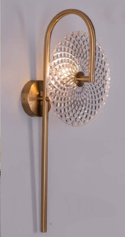 THE CHEVRON DESIGNER AUREOLE WALL LAMP IN METAL & GLASS
