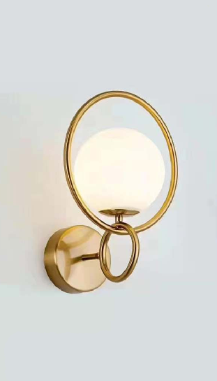 RING-SHAPED ANTIQUE BRASS DESIGNER WALL LAMP