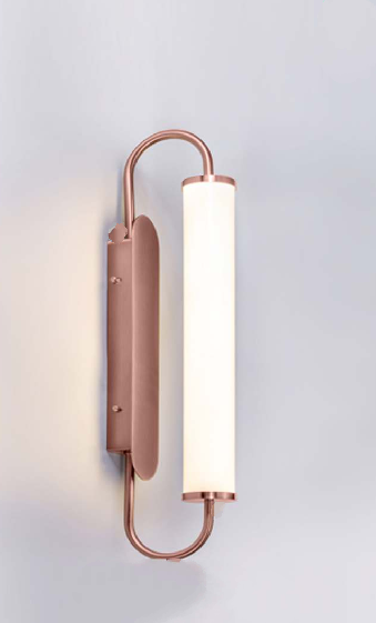AWE-INSPIRING ANTIQUE COPPER AND MILKY WHITE WALL LAMP