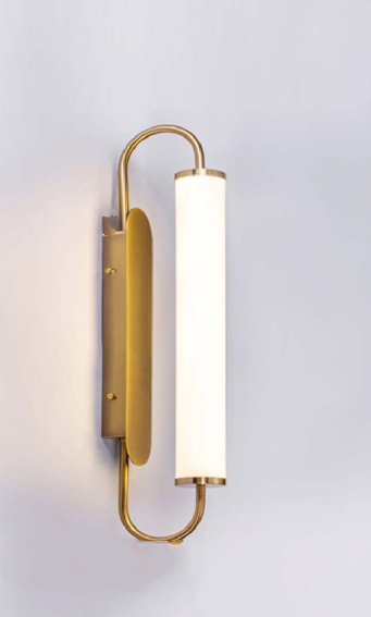 REGAL WHITE AND ANTIQUE BRASS WALL LAMP