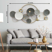 SERENE GREY & WHITE WALL DECOR WITH METAL FINISH