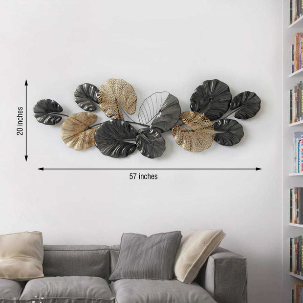 EFFLORESCENT BLACK AND BROWN METAL WALL DECOR