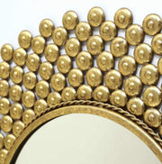 ANTIQUE GOLDEN FINISH METALLIC ROUND WALL MIRROR