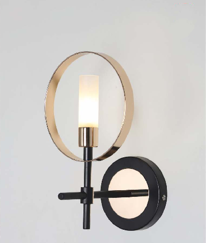 SLICK FRENCH GOLD AND BLACK WALL LAMP
