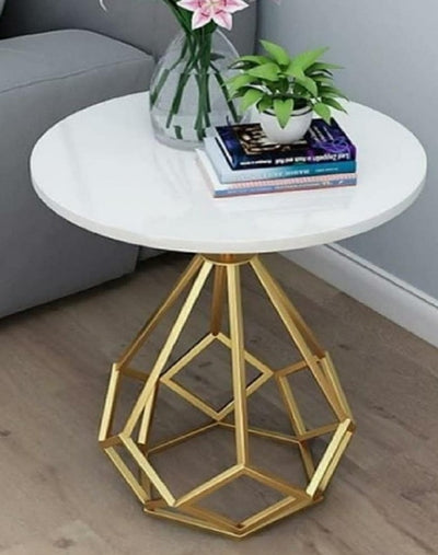 BELLMORE METALLIC SIDE TABLE WITH GOLDEN TINGE