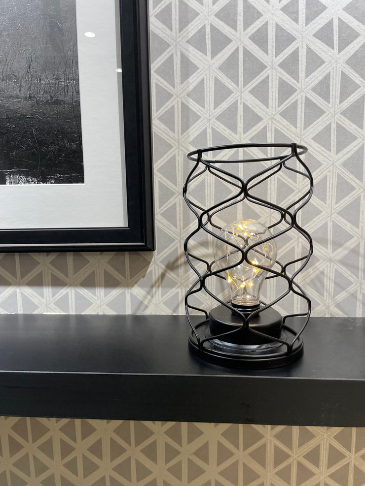 Marvelous black cage table lamp