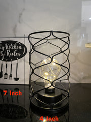 Marvelous black cage table lamp