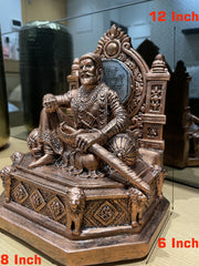 Professionally designed Shivaji Maharaj idol with copper finish