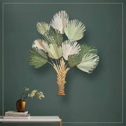 GREEN AND WHITE ANTIUE TIMBER WALL DECOR