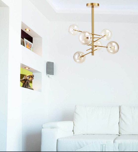 SET THE TRENDENCIA CHANDELIER WITH GLASS BUBBLE
