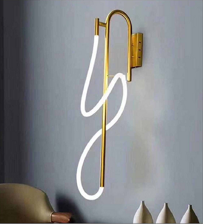HELICAL WHITE AND FRENCH GOLD WALL LAMP