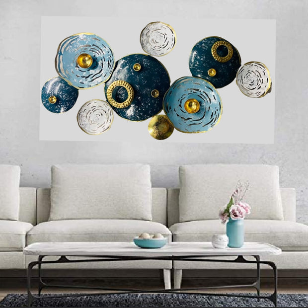 BLUE AND WHITE INDREDIBLY DESIGNED METAL WALL DECOR
