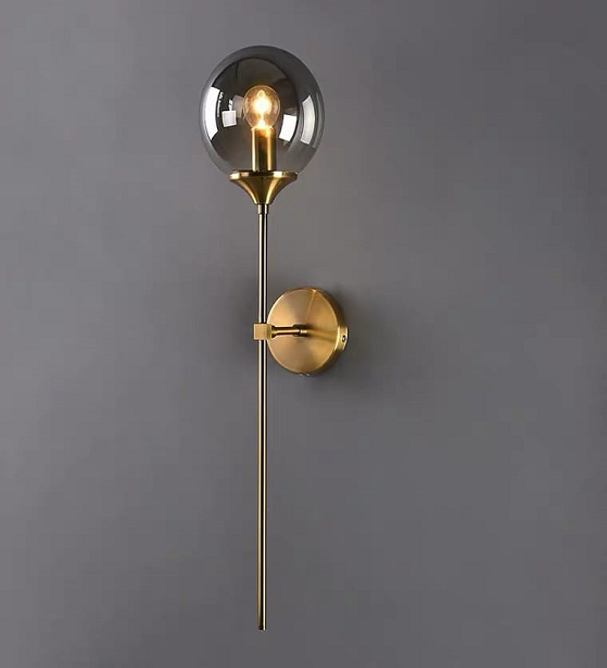 GOLDEN FINISH ANTIQUE BRASS WALL LAMP