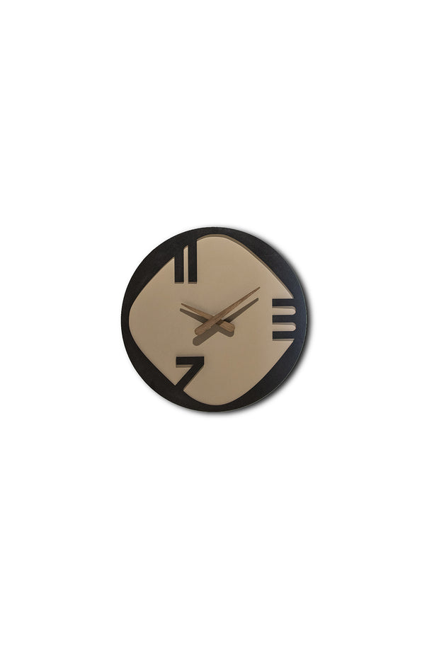 RUSTIC BROWN WITH TRACES OF BLACK WALL CLOCK