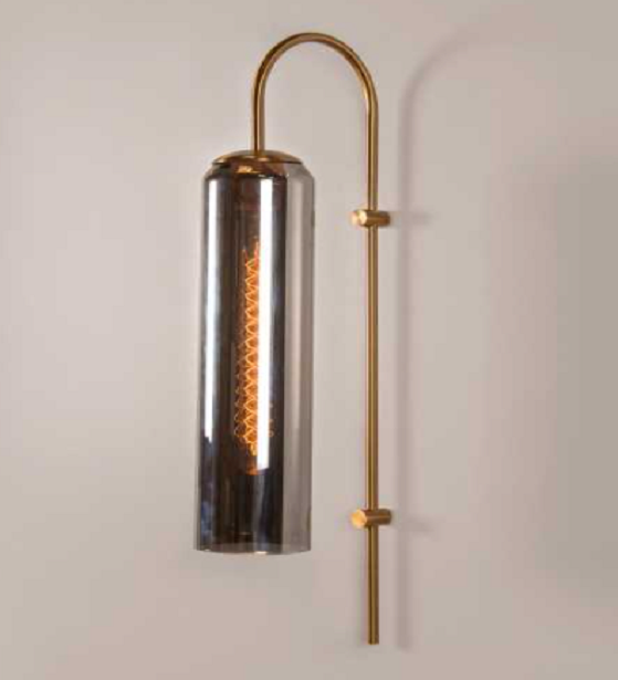 ELEGANT COLUMNAR DUSKY DESIGNER WALL LAMP IN ANTIQUE BRASS FINISH