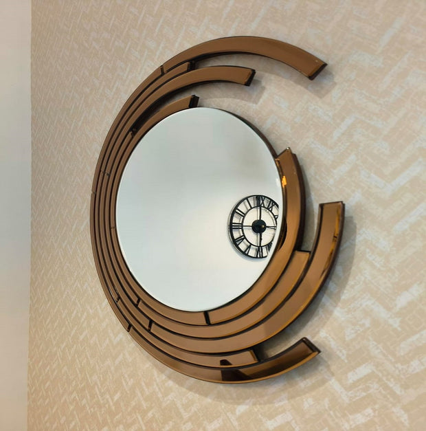 ANTIQUE GOLDEN FINISH ROUND WALL MIRROR