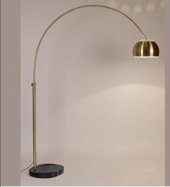 GRACEFUL ANTIQUE BRASS AND WHITE FLOOR LAMP
