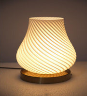 ORBICULAR WHITE TABLE LAMP